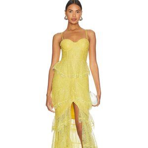 MAJORELLE Yellow Lace Prom Dress